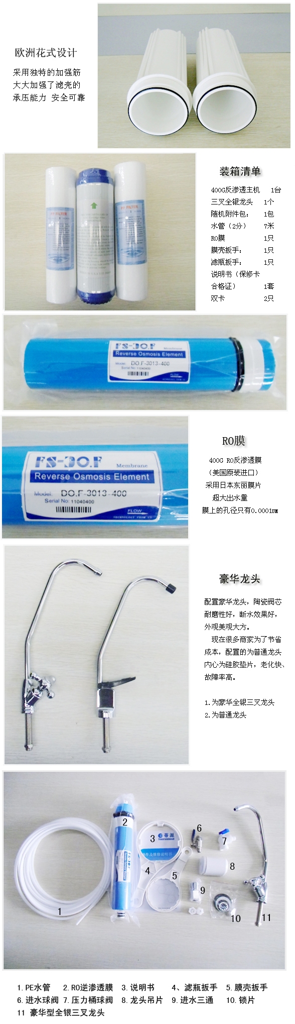 包郵 家用商用400G無(wú)桶ro反滲透純水機(jī)直飲機(jī)凈水器凈水機(jī)過濾器