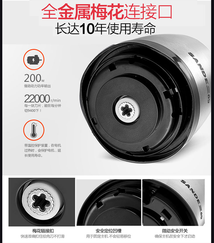 工廠直銷電動玻璃絞肉機(jī)家用電動多功能不銹鋼攪碎菜拌機(jī)商用家用