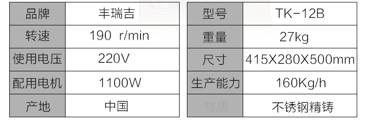 豐瑞吉 22型（12型B）電動(dòng)商用多功能不銹精鑄鋼灌腸絞牛肉絞肉機(jī)
