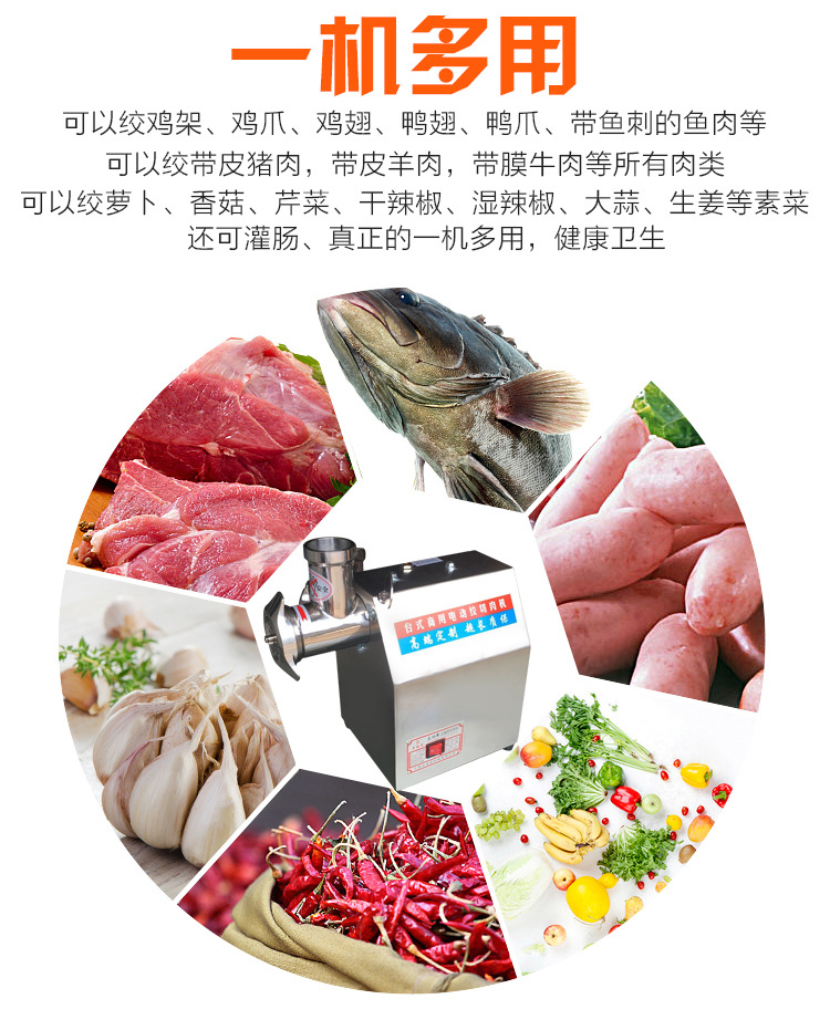 豐瑞吉 22型（12型B）電動(dòng)商用多功能不銹精鑄鋼灌腸絞牛肉絞肉機(jī)