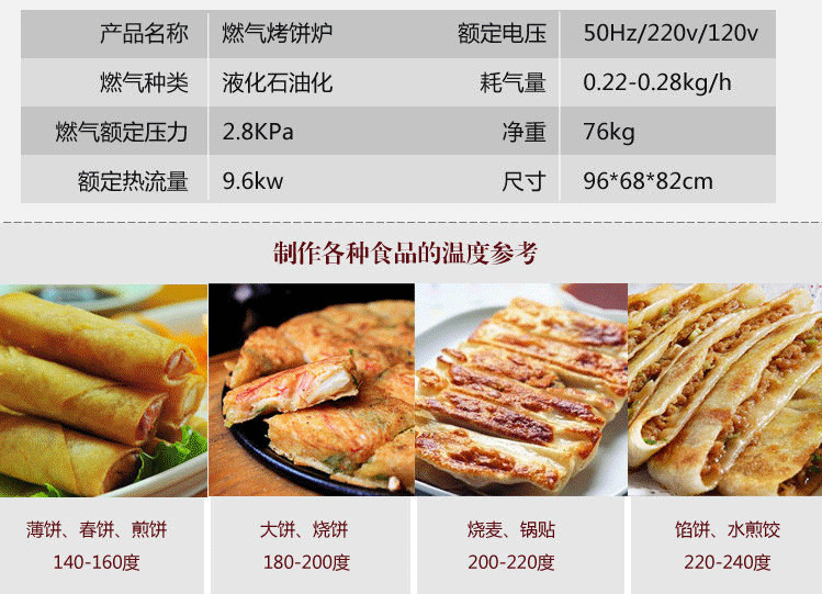 強力推薦 商用燃氣電餅鐺 不銹鋼燃氣烤餅機 烙餅機 醬香餅機