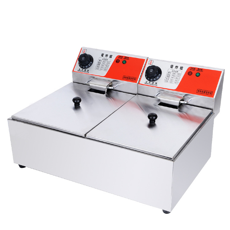 商用雙缸電油炸鍋油條機(jī)薯塔機(jī)油炸機(jī)炸薯?xiàng)l大容量