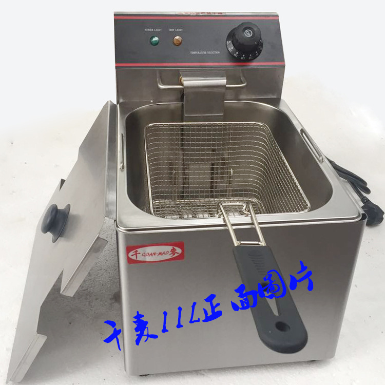 新粵?？頔F-4L/6L/8L/11L-2商用單缸電炸爐食品加工油炸鍋雙缸鍋