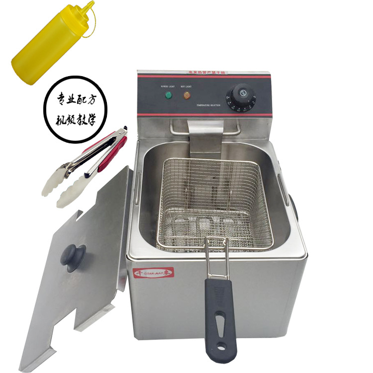 新粵?？頔F-4L/6L/8L/11L-2商用單缸電炸爐食品加工油炸鍋雙缸鍋
