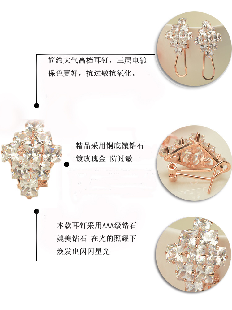 2017新款高檔歐美外貿(mào)鋯石耳環(huán)時尚防過敏耳飾耳釘廠家批發(fā)
