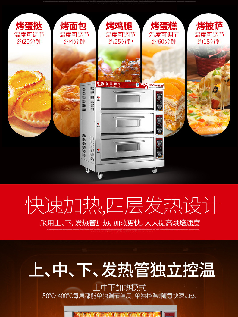 樂創 烤箱商用三層六盤大型面包烤爐電烤箱蛋糕面包披薩蛋撻 烘爐