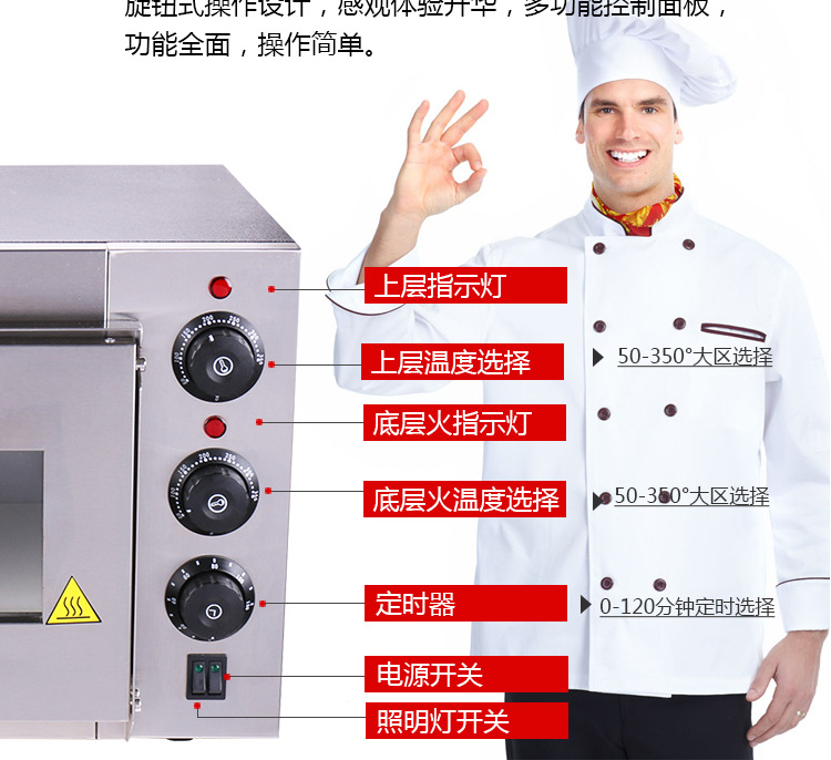 商用面包烤箱 一層一盤(pán)電烤箱披薩電烘爐 蛋糕蛋撻披薩烘焙烤箱