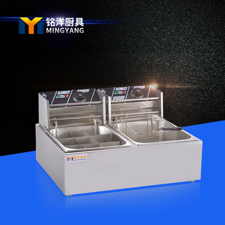 商用二合一組合電熱關(guān)東煮連炸爐 多功能電炸鍋油炸鍋廠家直銷
