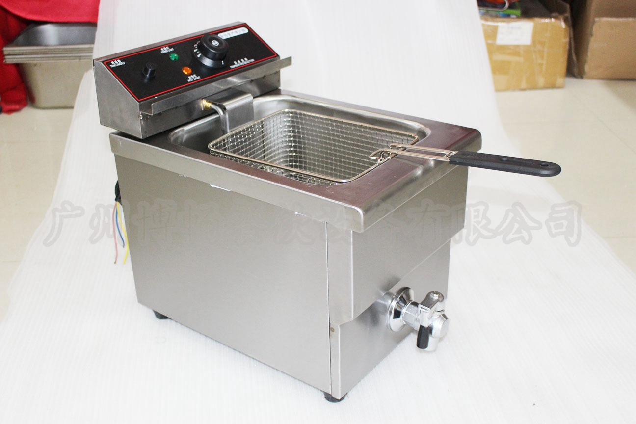 博暢臺(tái)式單缸單篩電炸爐BDF-12L商用加厚炸雞翅炸薯?xiàng)l專用油炸鍋