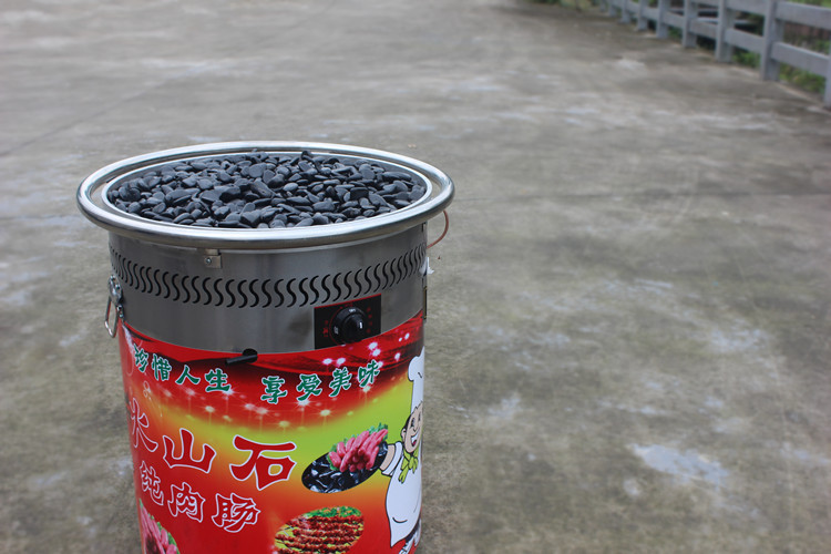 商用燃?xì)庑突鹕绞灸c機 臺灣熱狗烤爐 黑色石頭烤香腸爐煤氣型