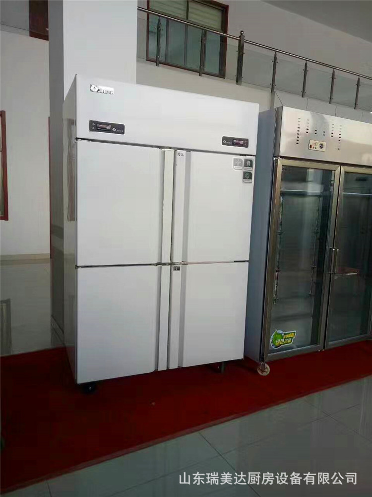 全鋼銅管四門雙機(jī)雙溫廚房冰柜4門6門商用立式冰箱冷藏冷凍冷柜