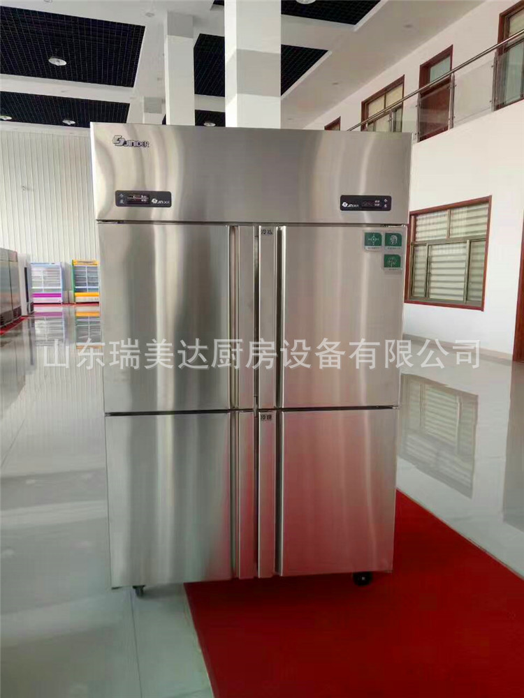 全鋼銅管四門雙機(jī)雙溫廚房冰柜4門6門商用立式冰箱冷藏冷凍冷柜