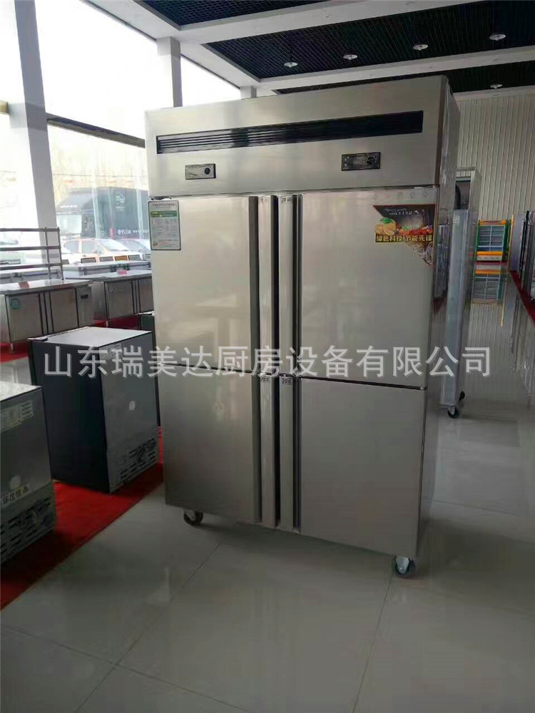 全鋼銅管四門雙機(jī)雙溫廚房冰柜4門6門商用立式冰箱冷藏冷凍冷柜