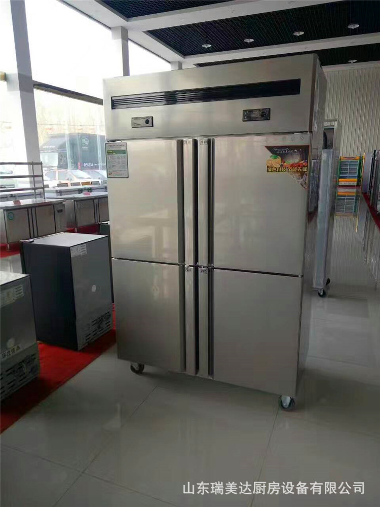 全鋼銅管四門雙機(jī)雙溫廚房冰柜4門6門商用立式冰箱冷藏冷凍冷柜