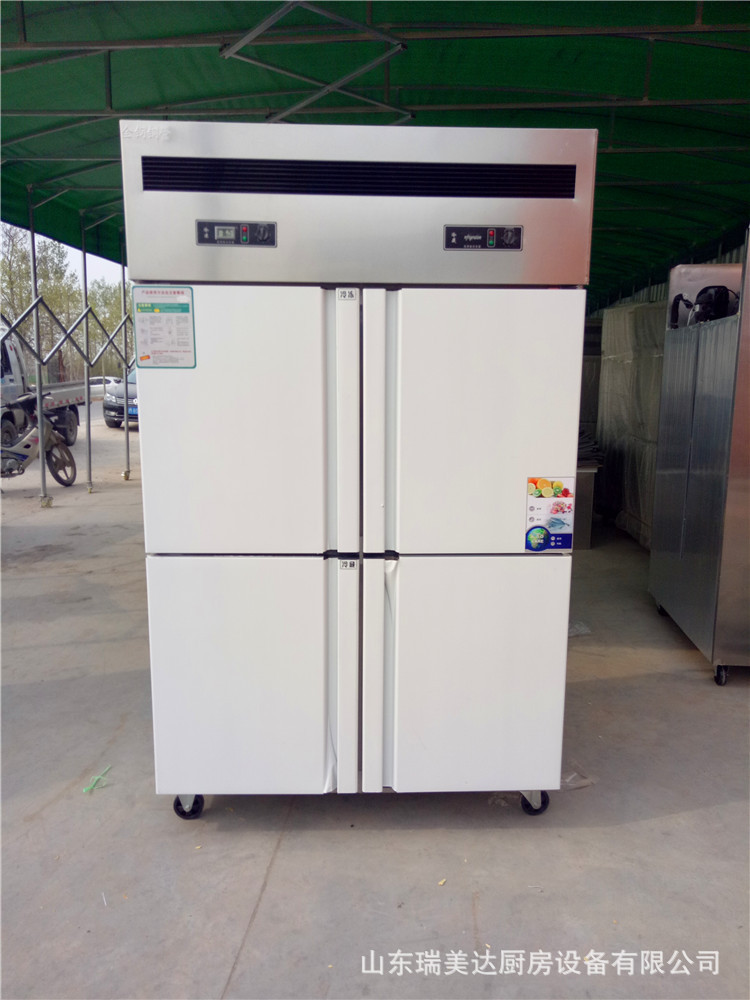 全鋼銅管四門雙機(jī)雙溫廚房冰柜4門6門商用立式冰箱冷藏冷凍冷柜