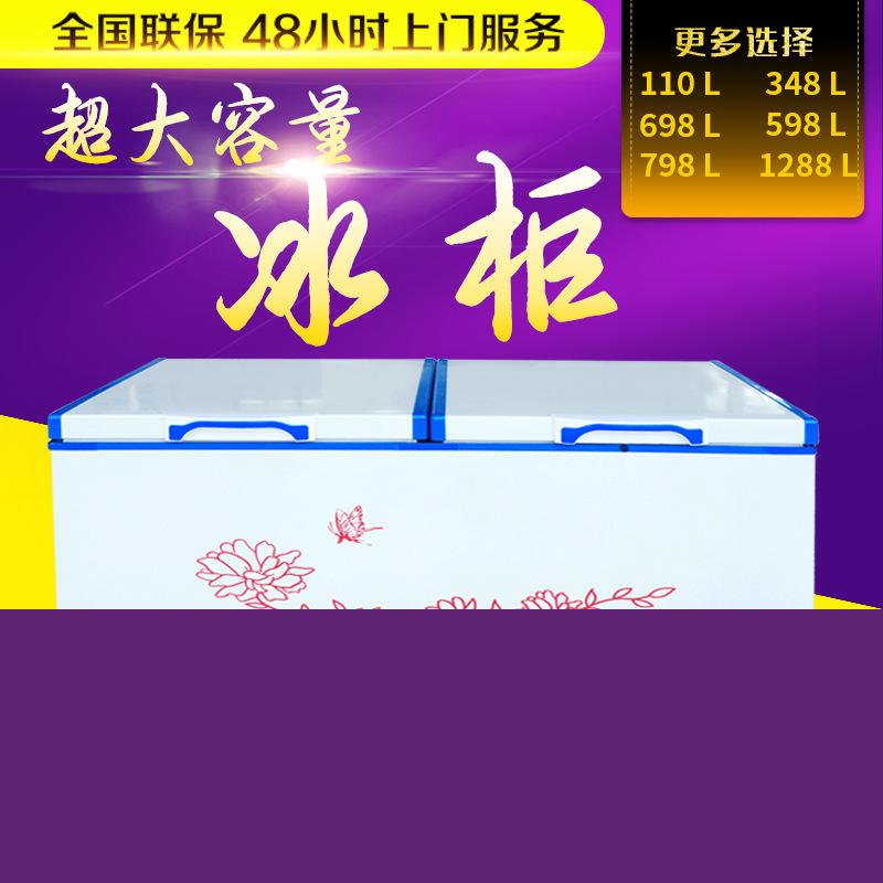 冰柜商用臥式冷藏冷凍單溫雙門頂開家用大冷柜大容量全銅管節能