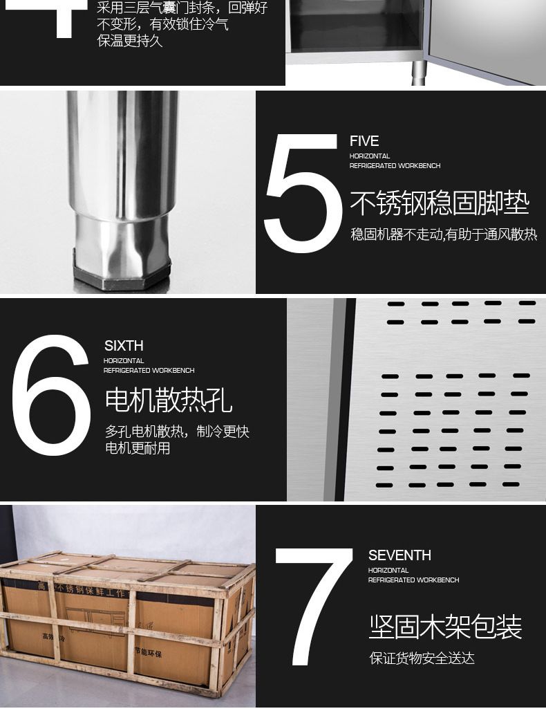 樂創(chuàng) 冷藏工作臺(tái)商用冰箱保鮮廚房奶茶店平冷操作臺(tái) 工作臺(tái)冰柜