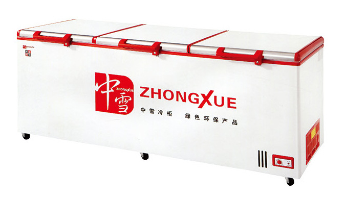 中雪BD-1300IIA冰柜臥式雙壓縮機三門頂蓋冷藏冷凍保鮮柜超市設(shè)備