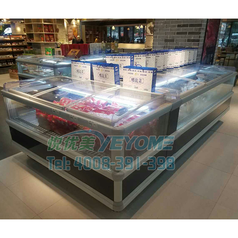 風冷速凍島柜 超市低溫臥式冷凍展示柜肉食品急凍冰柜悅優(yōu)美直銷