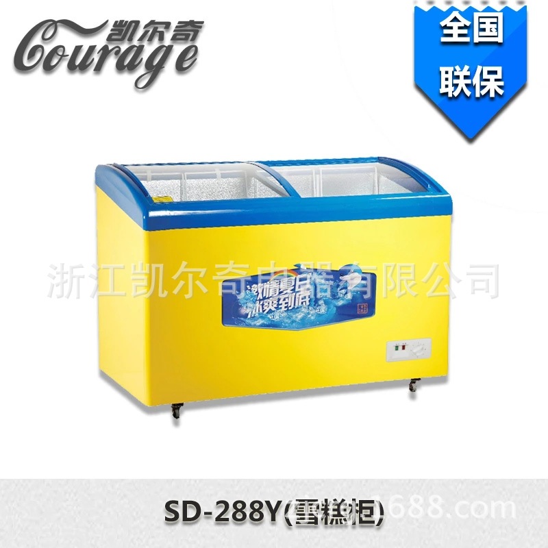 廠家供應(yīng)外貿(mào)臥式冷藏冷凍商用冰柜雪糕柜展示柜圓弧冰柜