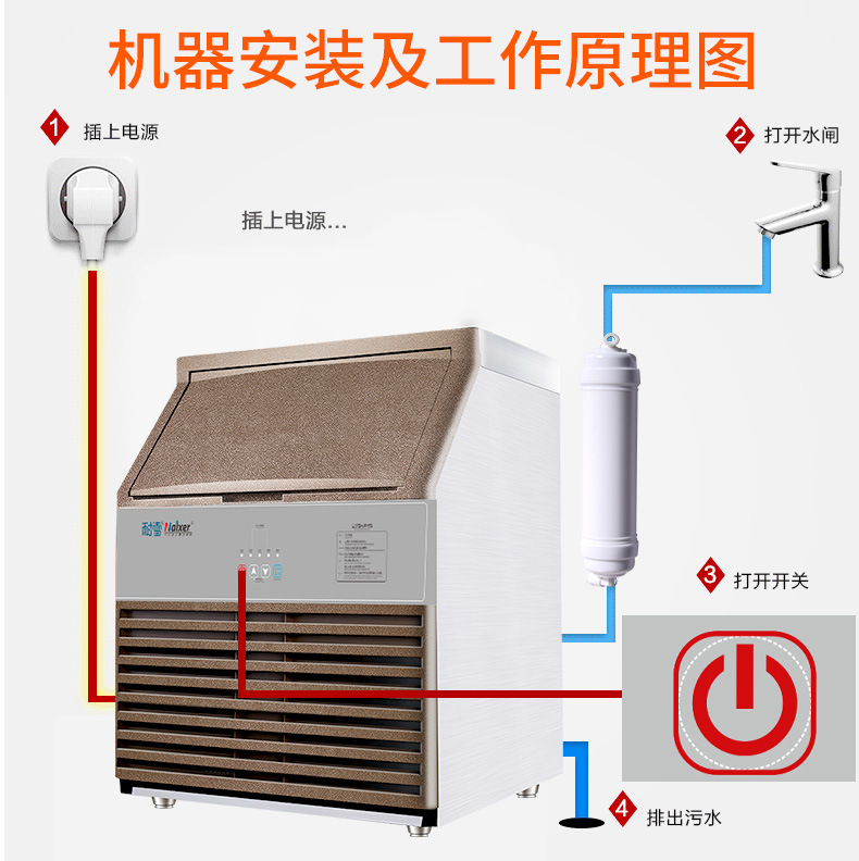 耐雪TH150智能 商用日產冰量80kg 奶茶店酒吧顆粒制冰機 廠家現貨