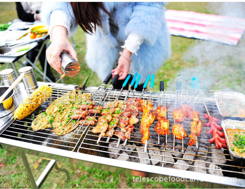 日式商用無(wú)煙可折疊蛤蜊木炭燒烤爐 韓式家用野餐便攜香腸燒烤架
