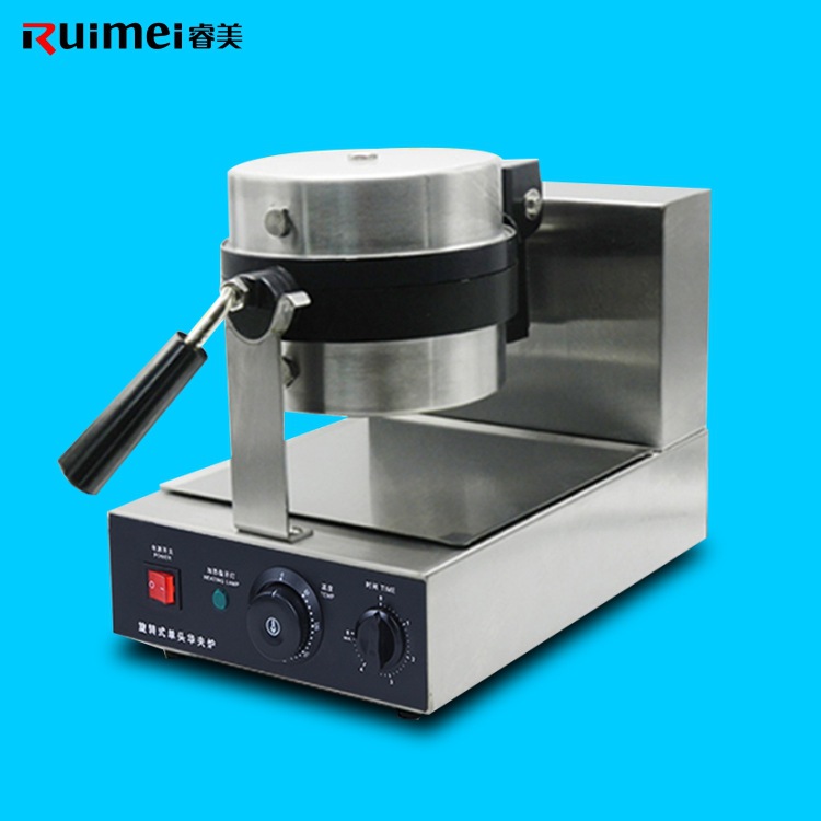 睿美華夫爐商用旋轉(zhuǎn)松餅機咖啡店可麗格子餅電熱翻轉(zhuǎn)家用華夫餅機