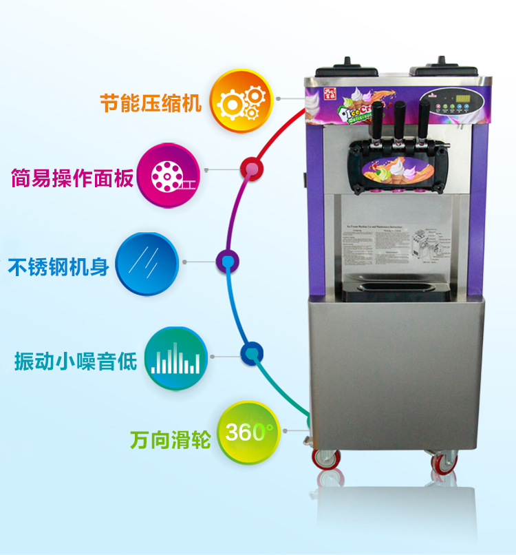 商用立式冰淇淋機(jī)富祺全自動(dòng)冰激凌機(jī)器商用三色雪糕機(jī)軟冰激凌機(jī)