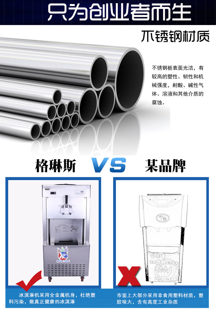 格琳斯48L全自動(dòng)膨化冰淇淋機(jī)大型不銹鋼甜筒雪糕機(jī)商用冰淇淋機(jī)