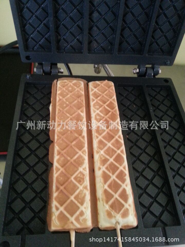 商用燃?xì)庑D(zhuǎn)五片方華夫機/商用旋轉(zhuǎn)松餅機/格子機 長條格子