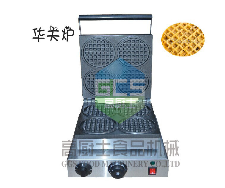 220V/110V 商用電熱圓形威夫餅機(jī) 4塊華夫機(jī) 格子餅機(jī)