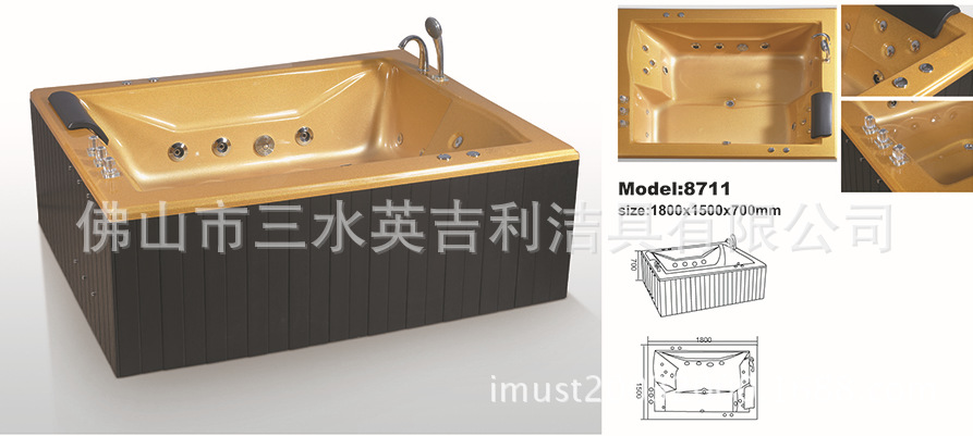 源頭工廠(chǎng)專(zhuān)業(yè)生產(chǎn)酒店工程家用豪華按摩浴缸8671顏色多選