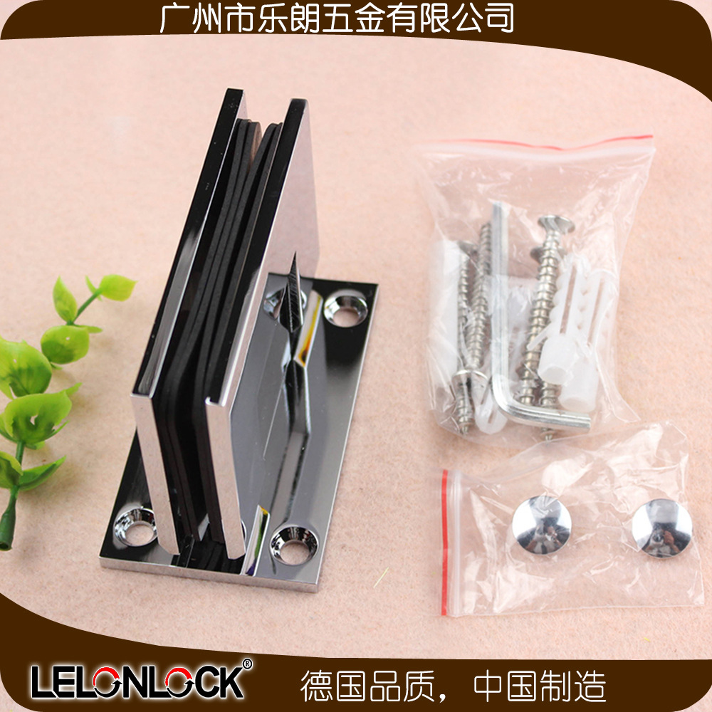 優(yōu)質(zhì)淋浴房五金配件玻璃夾90度黃銅浴室門夾單邊固定玻璃合頁