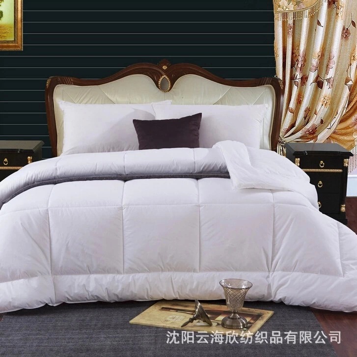 批發(fā)星級酒店布草賓館床上用品被子純棉羽絲絨被單雙人棉被