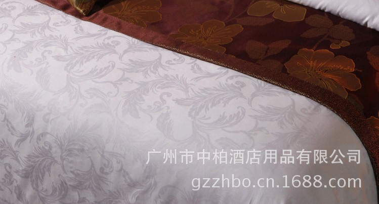酒店客房布草廠家 全棉白色提花四件套酒店賓館旅館床上用品批發(fā)