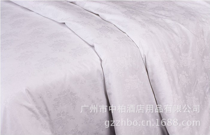 酒店客房布草廠家 全棉白色提花四件套酒店賓館旅館床上用品批發(fā)