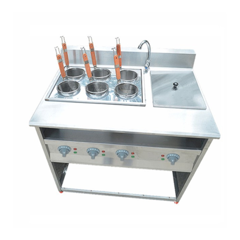 杰億FY-6HX-2立式六格煮面機(jī)連湯池電熱煮面爐商用麻辣燙機(jī)湯粉爐