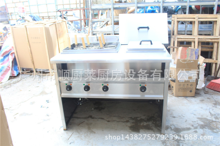 EH-1076立式6+1 六頭電熱煮面機(jī) 麻辣燙機(jī)煮面機(jī)帶湯池 噴流式