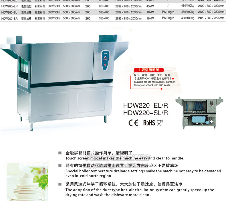 供應(yīng)華菱HDW-300商用籃傳式洗碗機商用消毒全國聯(lián)保 300籃/小時