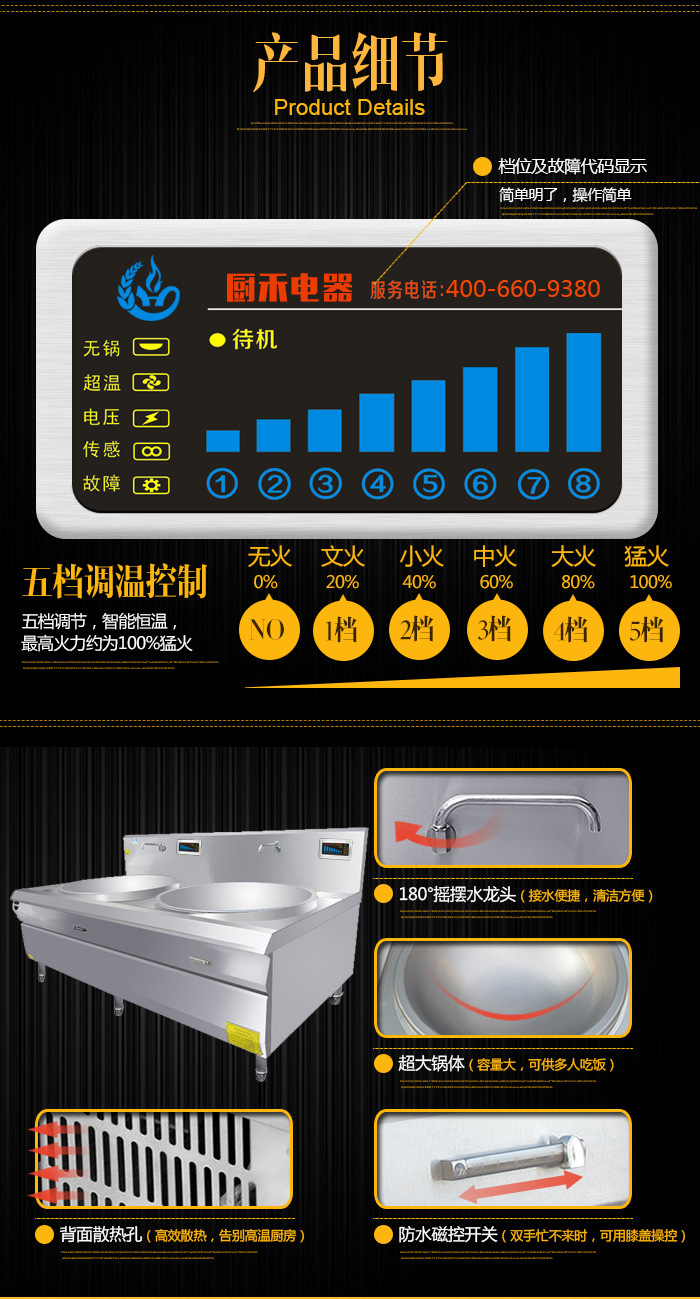 雙頭電磁大炒爐、1000大鍋灶、食堂專用電磁大鍋灶【廠家直銷】
