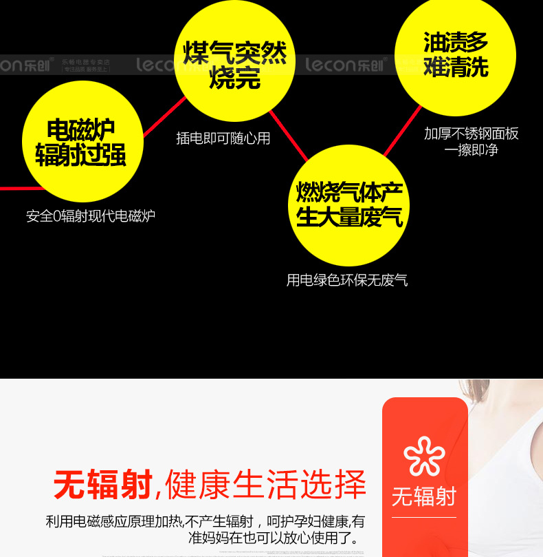樂創商用電磁灶大功率15kw凹面爐單頭單尾電炒爐餐廳飯店食堂專用
