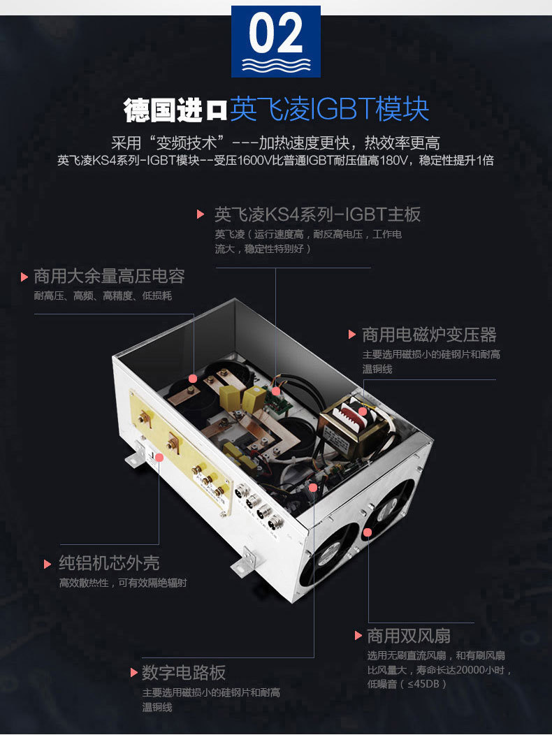 商用電磁爐雙頭單尾小炒爐12kw大功率電磁灶酒店商用小炒爐豪華款