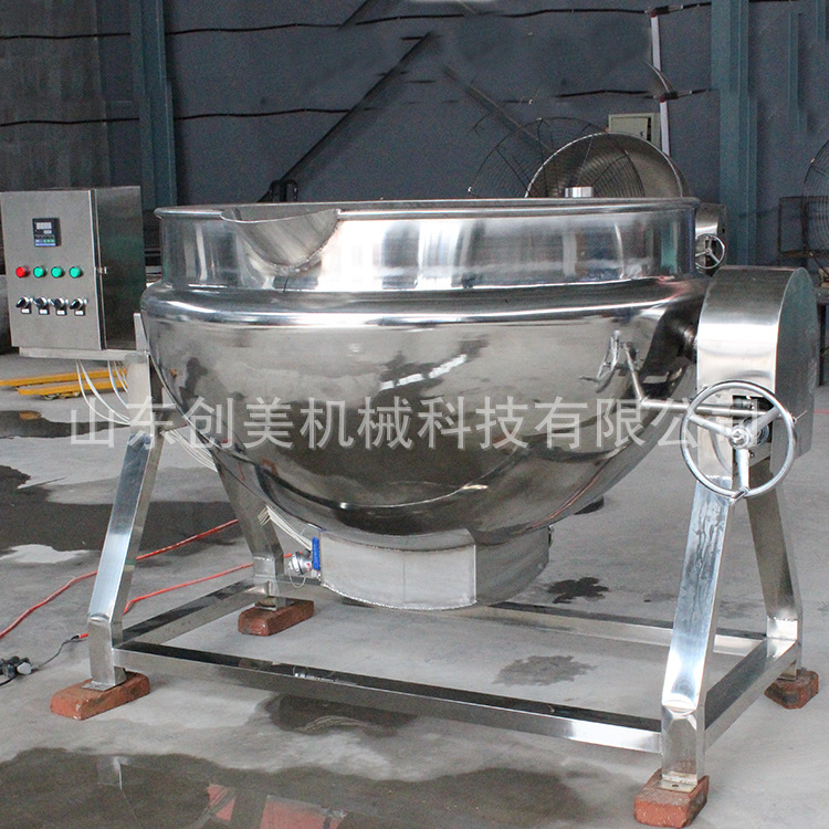 廠家直銷 通用型蒸煮熬湯鍋全不銹鋼可傾式電加熱導(dǎo)熱油夾層鍋