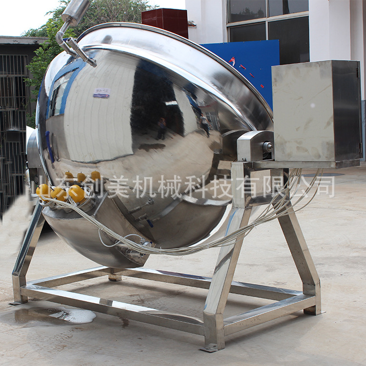 廠家直銷 通用型蒸煮熬湯鍋全不銹鋼可傾式電加熱導(dǎo)熱油夾層鍋