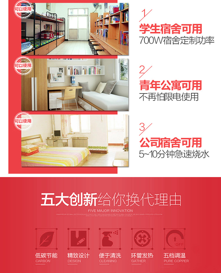 電熱鍋迷你學(xué)生電炒鍋四方鍋插電鍋煮鍋