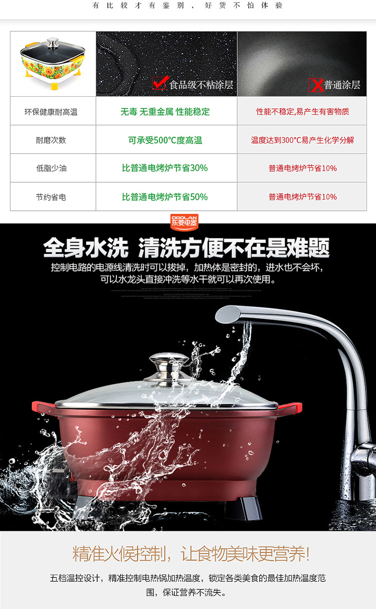 電熱鍋迷你學(xué)生電炒鍋四方鍋插電鍋煮鍋
