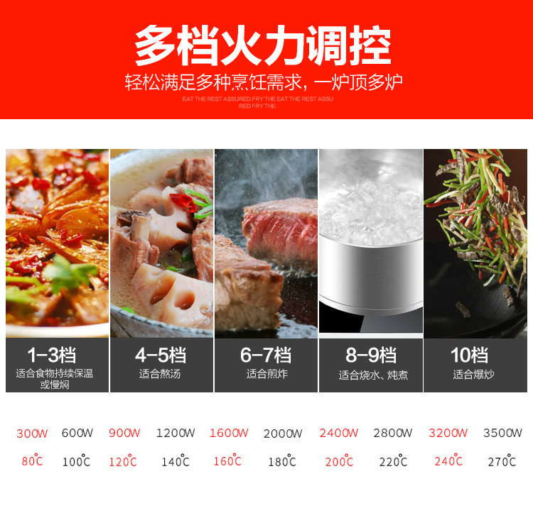 海輝3.5KW商用電磁爐臺(tái)式平爐旋鈕款