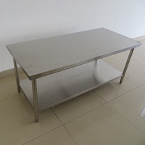 生產(chǎn)廠家 批發(fā)雙層201不銹鋼工作臺(tái) 廚房案板操作臺(tái) 打荷臺(tái)