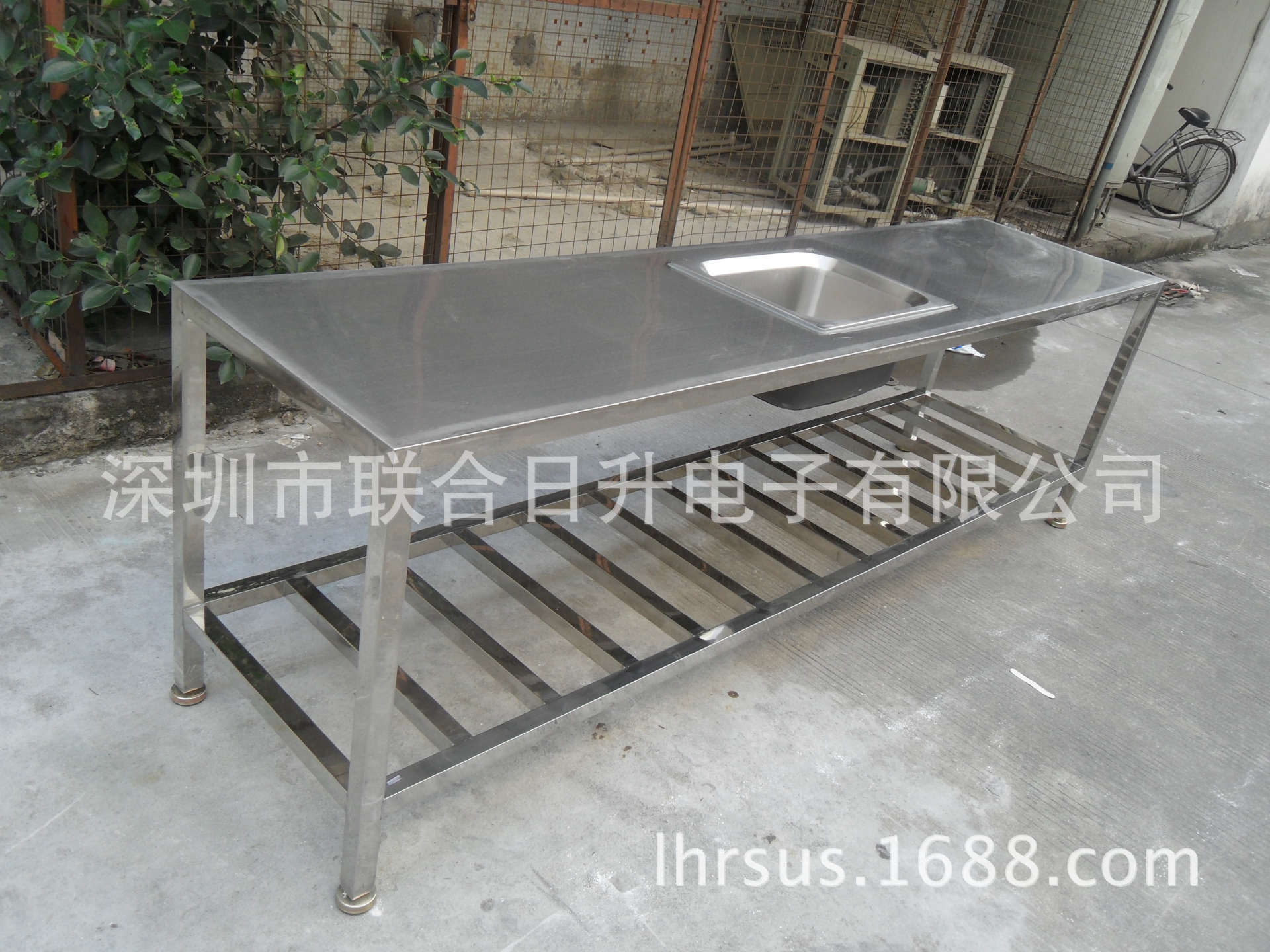 供應非標定制不銹鋼單星水槽工作臺廚房衛生臺操作臺清洗臺洗手池