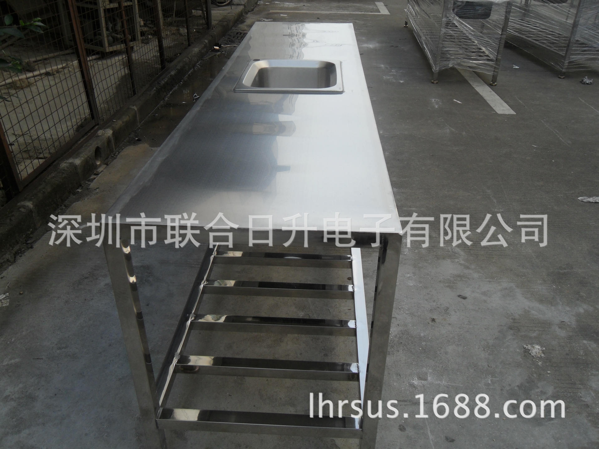 供應非標定制不銹鋼單星水槽工作臺廚房衛生臺操作臺清洗臺洗手池
